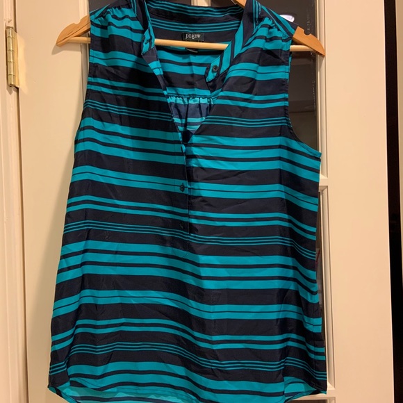 Striped partial button up blouse - Picture 2 of 2